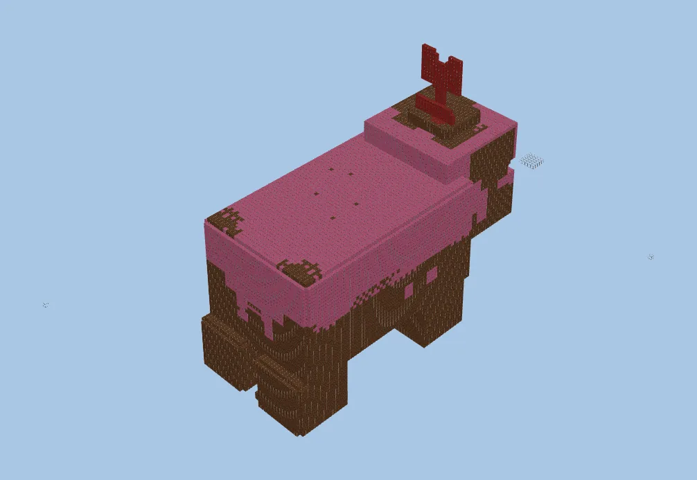 3D Pig Mud Statue Minecraft Schematic Download