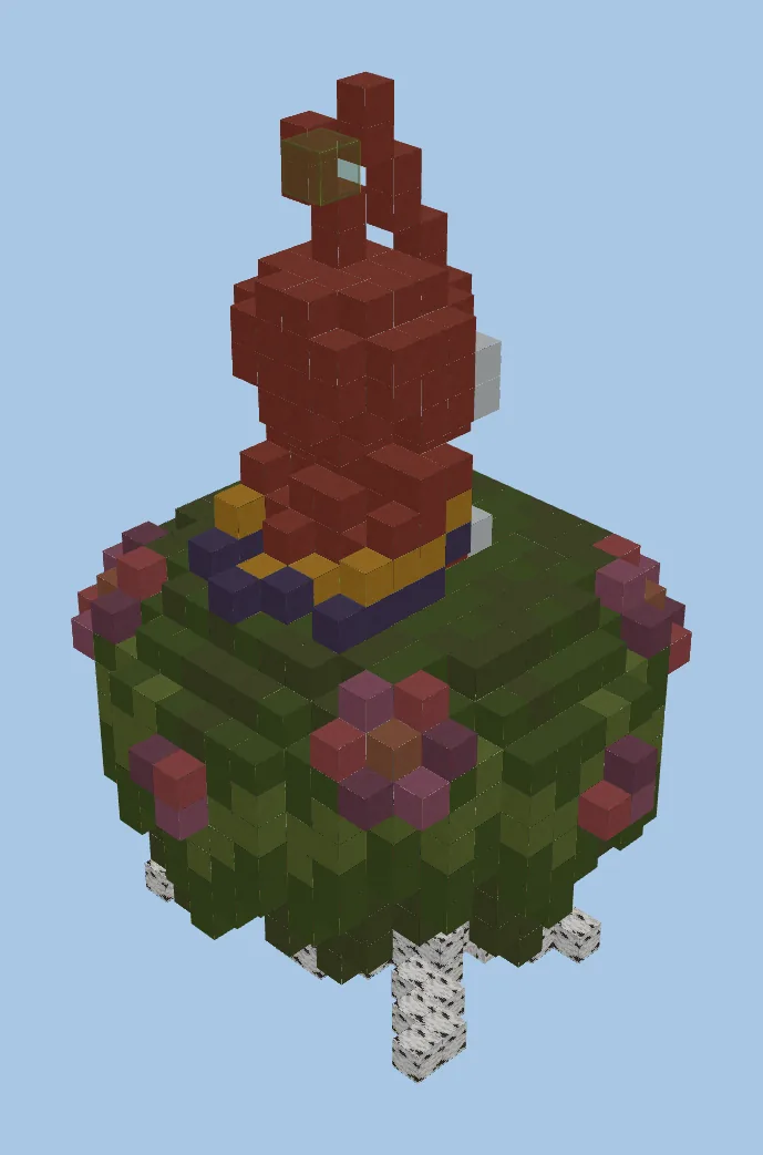 Azalea Bush With Parrot