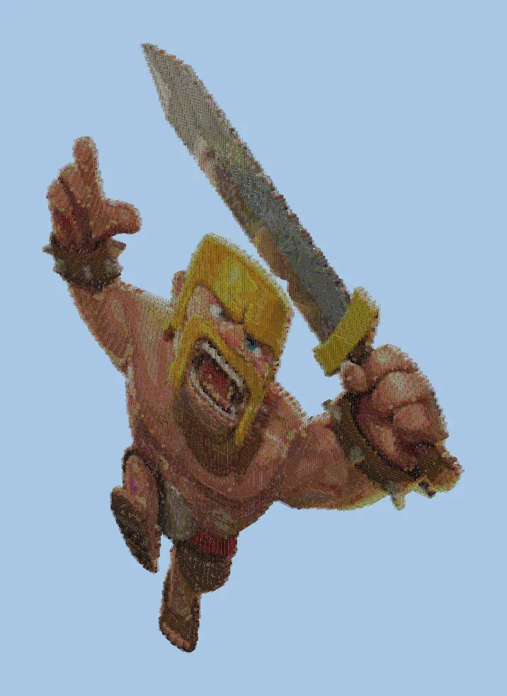 Barbarian Statue Pixel Art