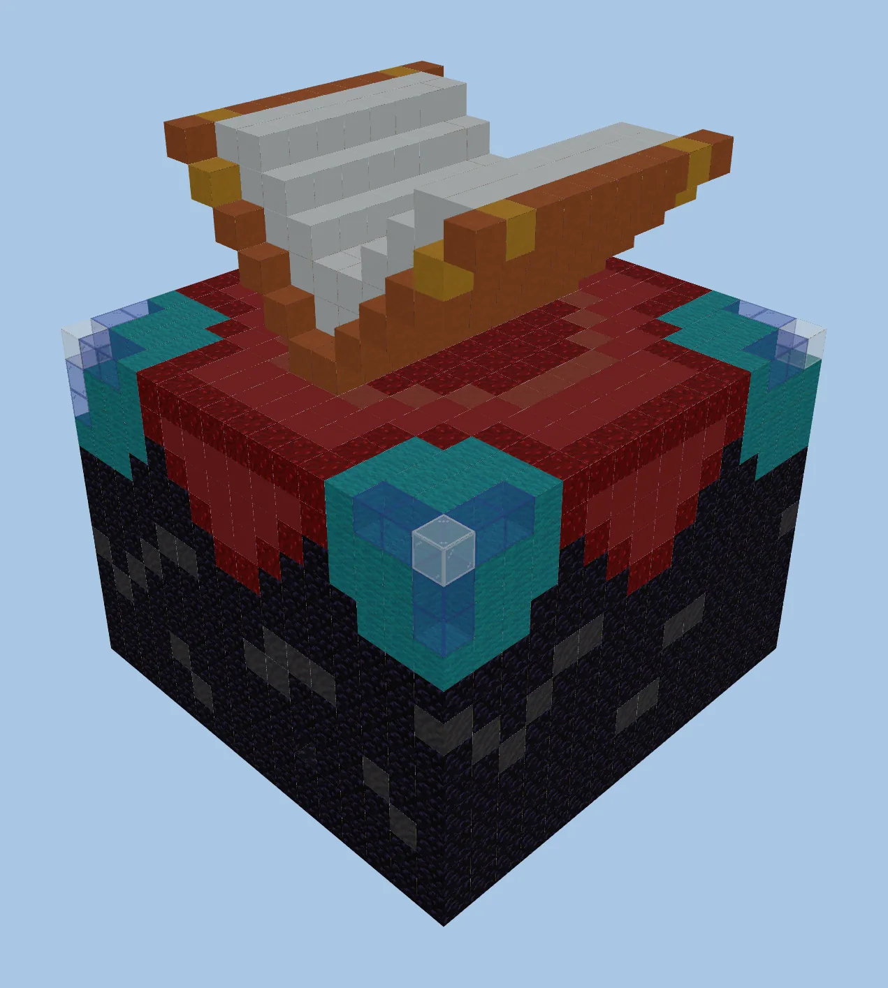 Complete Enchanting Table Setup with Bookshelf Layout