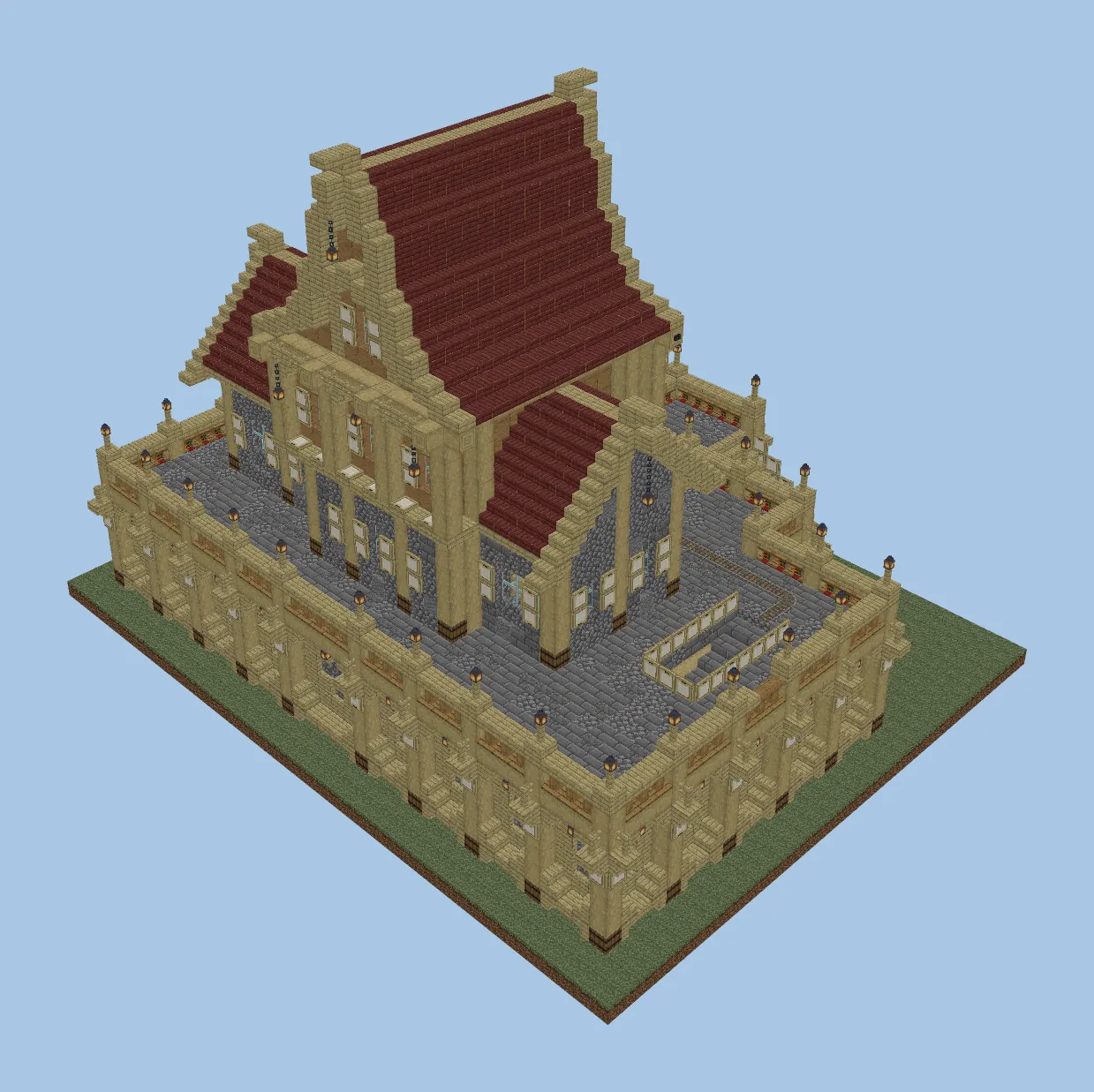 Decorated Medieval Villager Trading Hall