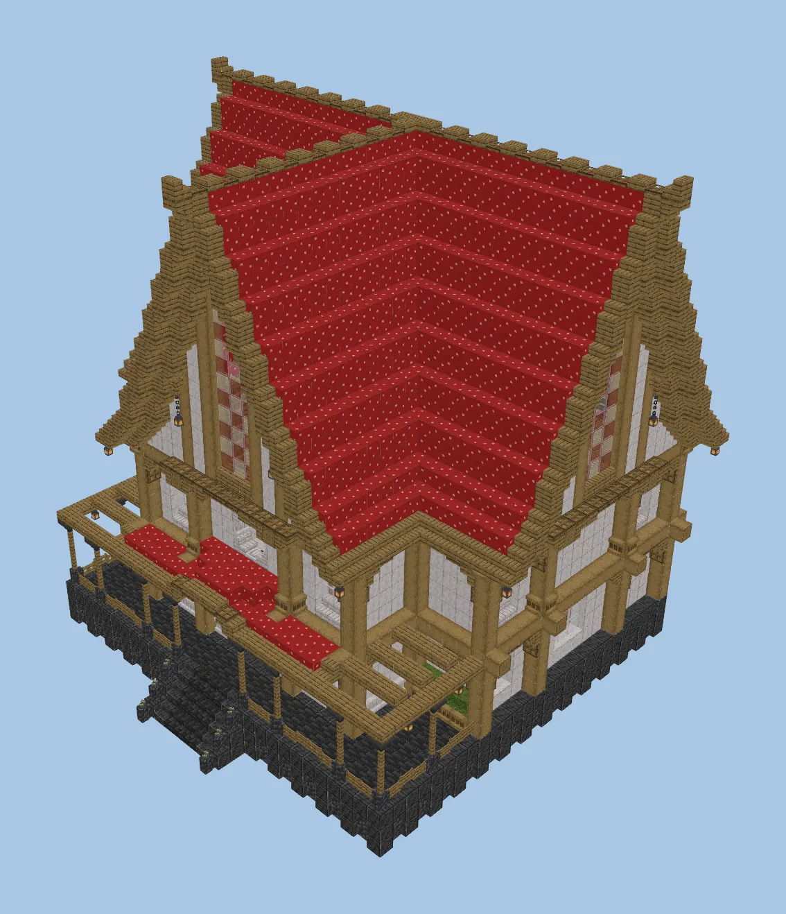 Mushroom House With Oak Accents