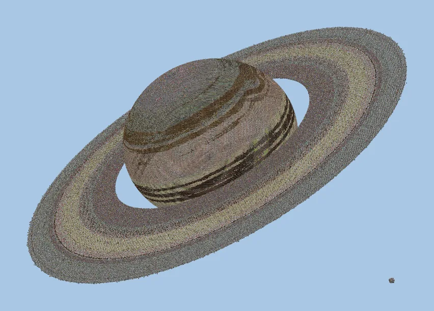 Saturn With Moons Enceladus &amp; Mimas