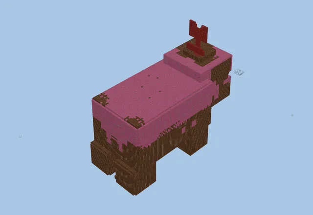 3D Pig Mud Statue Minecraft Schematic Download