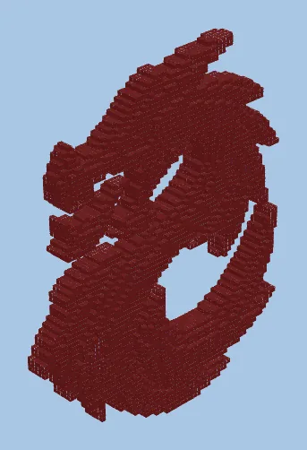 3D Red Dragon Statue Sculpture