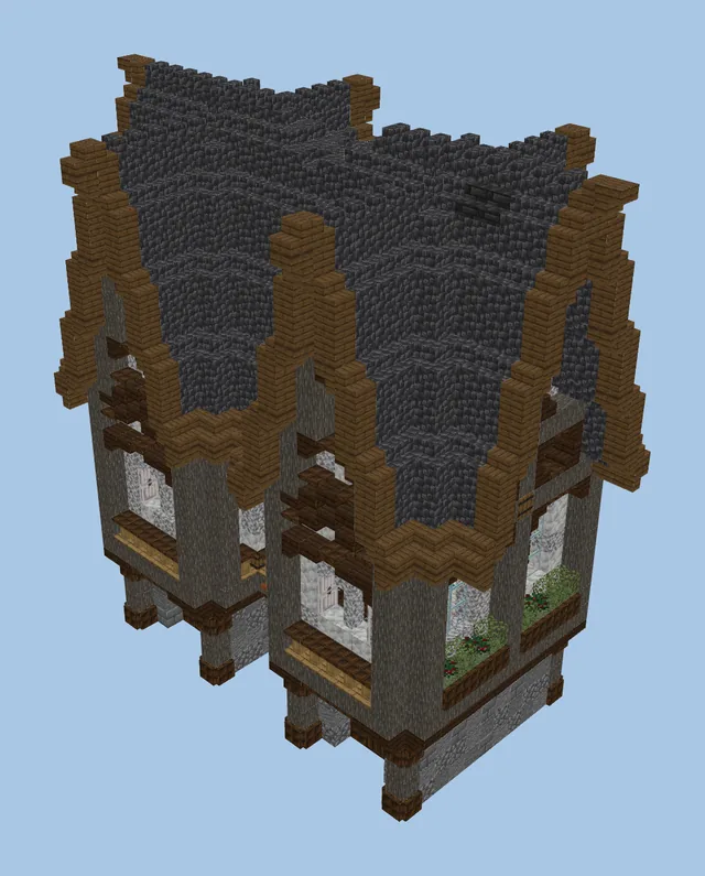 Decorated Medieval Home Schematic for Minecraft Survival