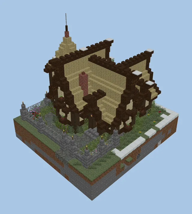 Medieval Rustic Survival Home with Interior