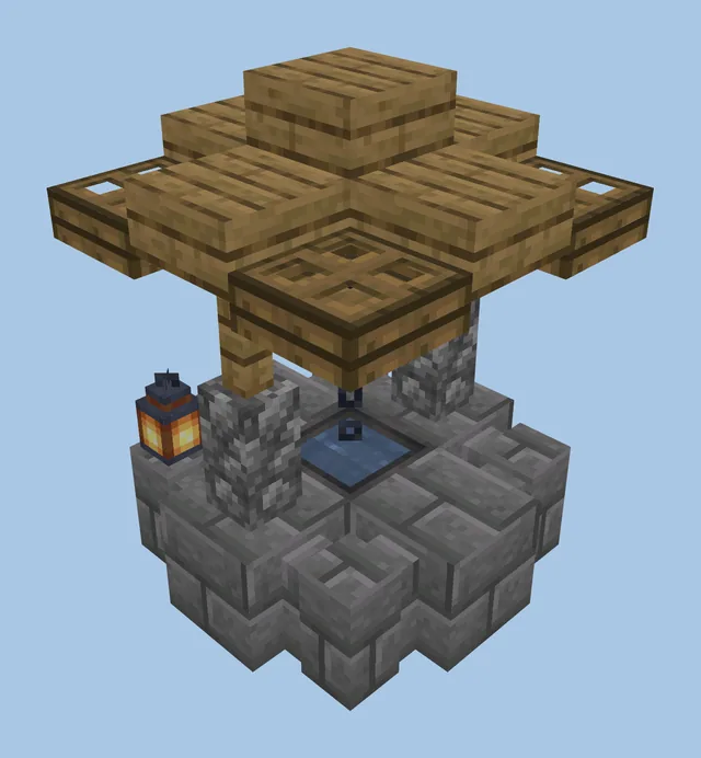 Medieval Well with Wooden Roof