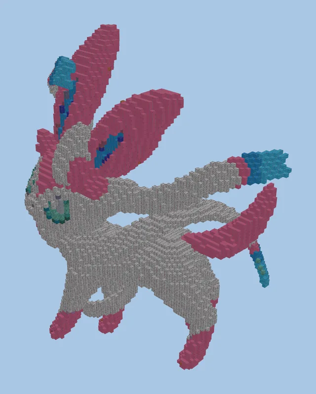 Sylveon Fairy Type Pokemon Statue