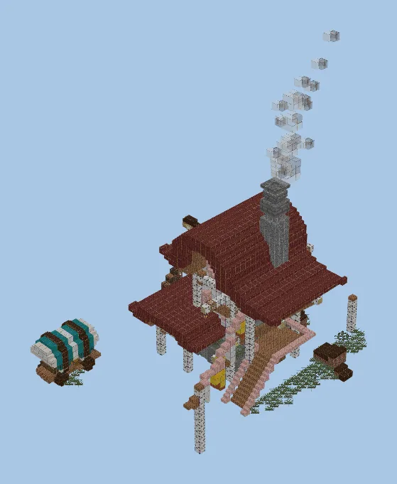 Tropical Beach Pirate Hideout with Lookout Tower