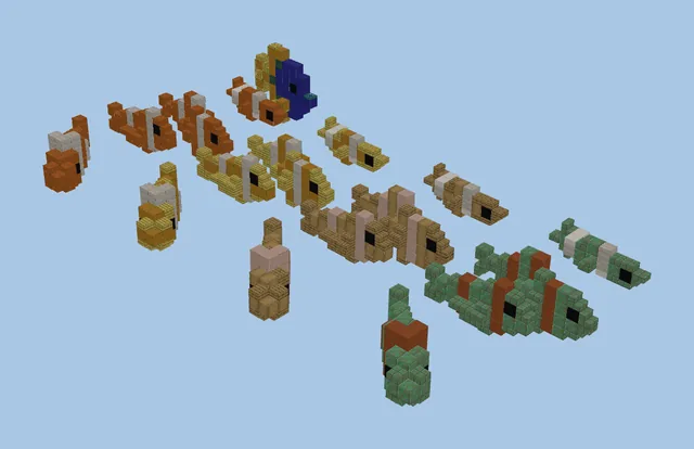 Tropical Fishes Pack - Minecraft Statue